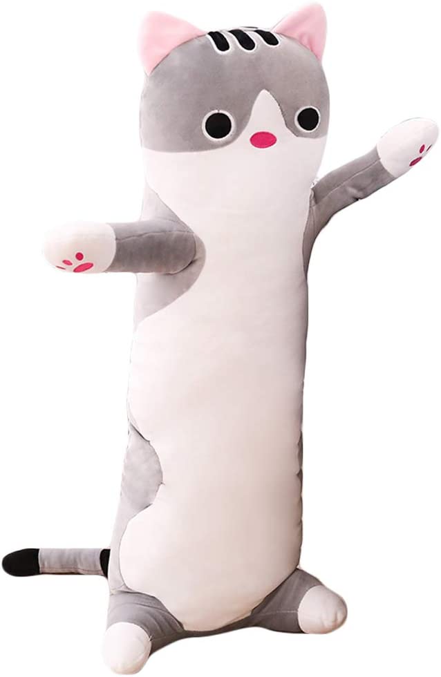 The patterns and colours of this enormous long plush cat